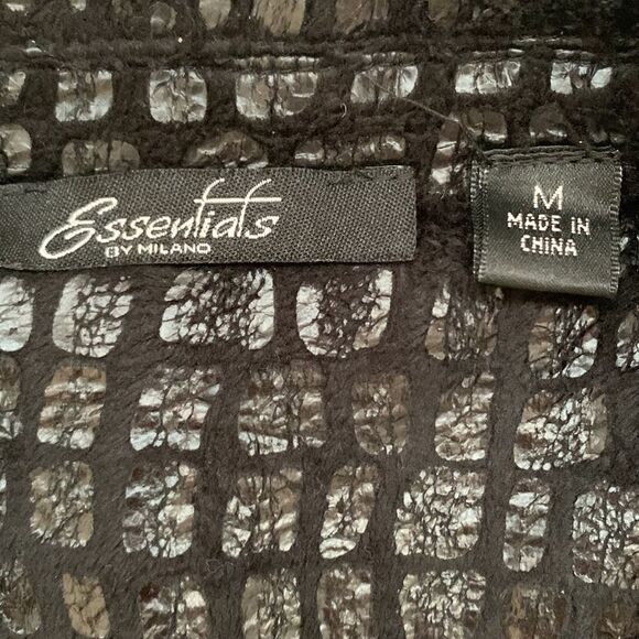 ESSENTIALS by MILANO Black Faux Reptile Womens Jacket. Size M - Picture 3 of 10
